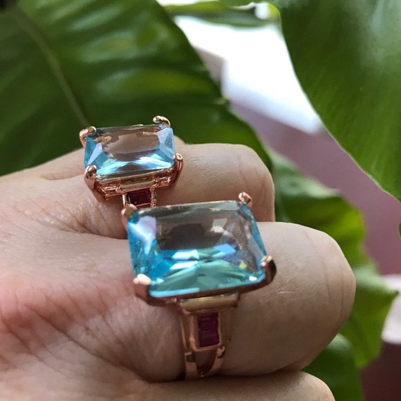 ⭐️Rose gold Topaz and ruby ring - Picture 4 of 5